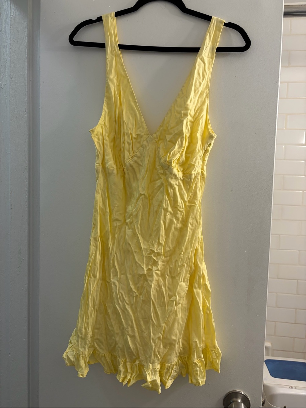 PINK Victoria's Secret Pale Yellow Satin Slip